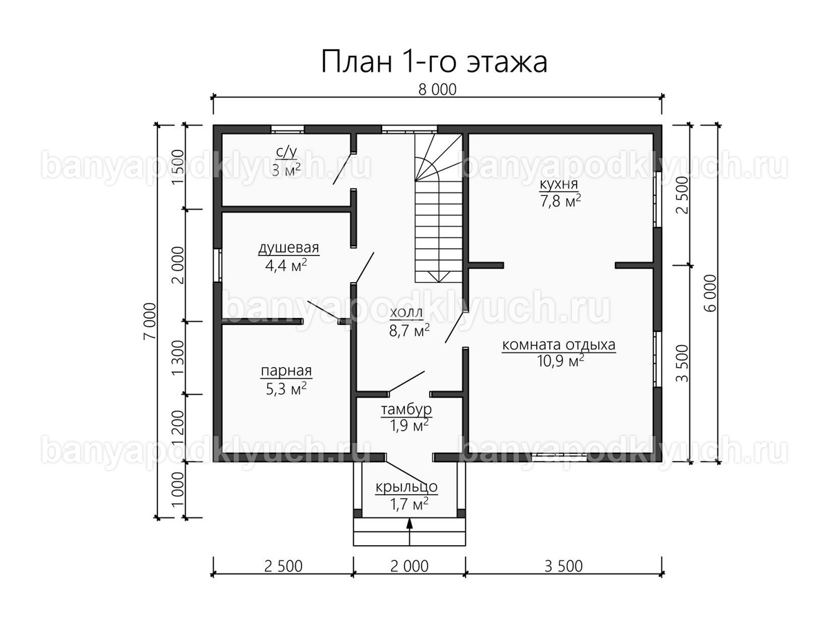 Каркасная баня 8x6 м Каркасная баня 8x6 м