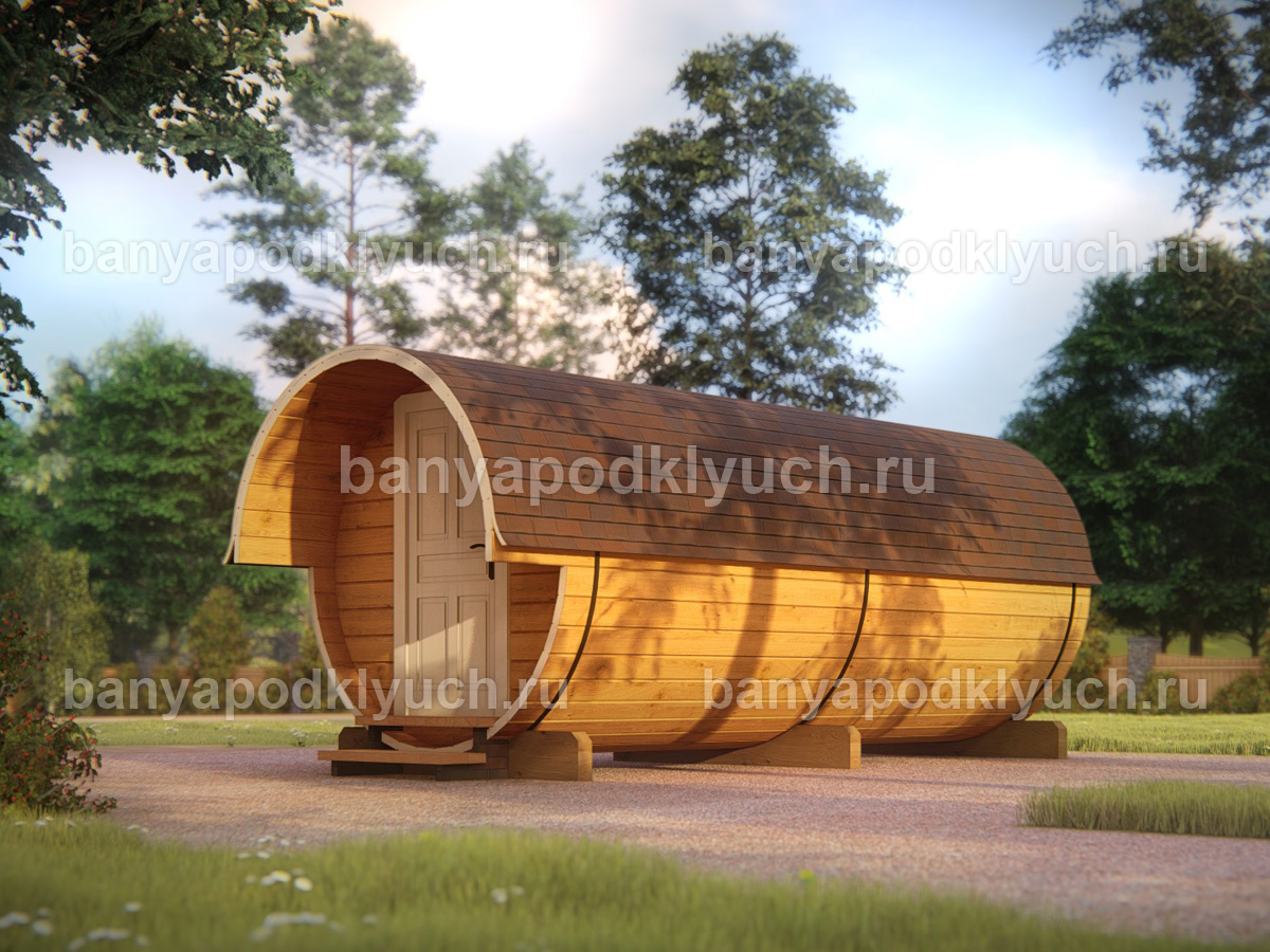 Баня-бочка 4.5x2.3 м Баня-бочка 4.5x2.3 м